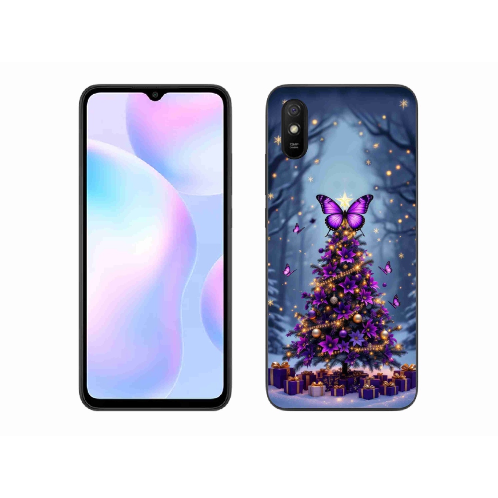Gél borítás mmCase a Xiaomi Redmi 9A számára - pillangó karácsonyfa