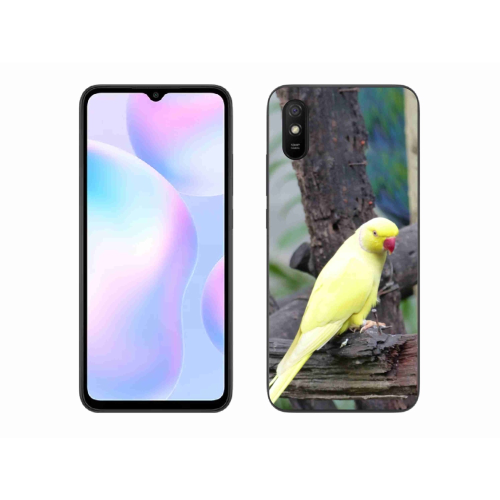 Gél borítás mmCase a Xiaomi Redmi 9A számára - papagáj alexander sárga