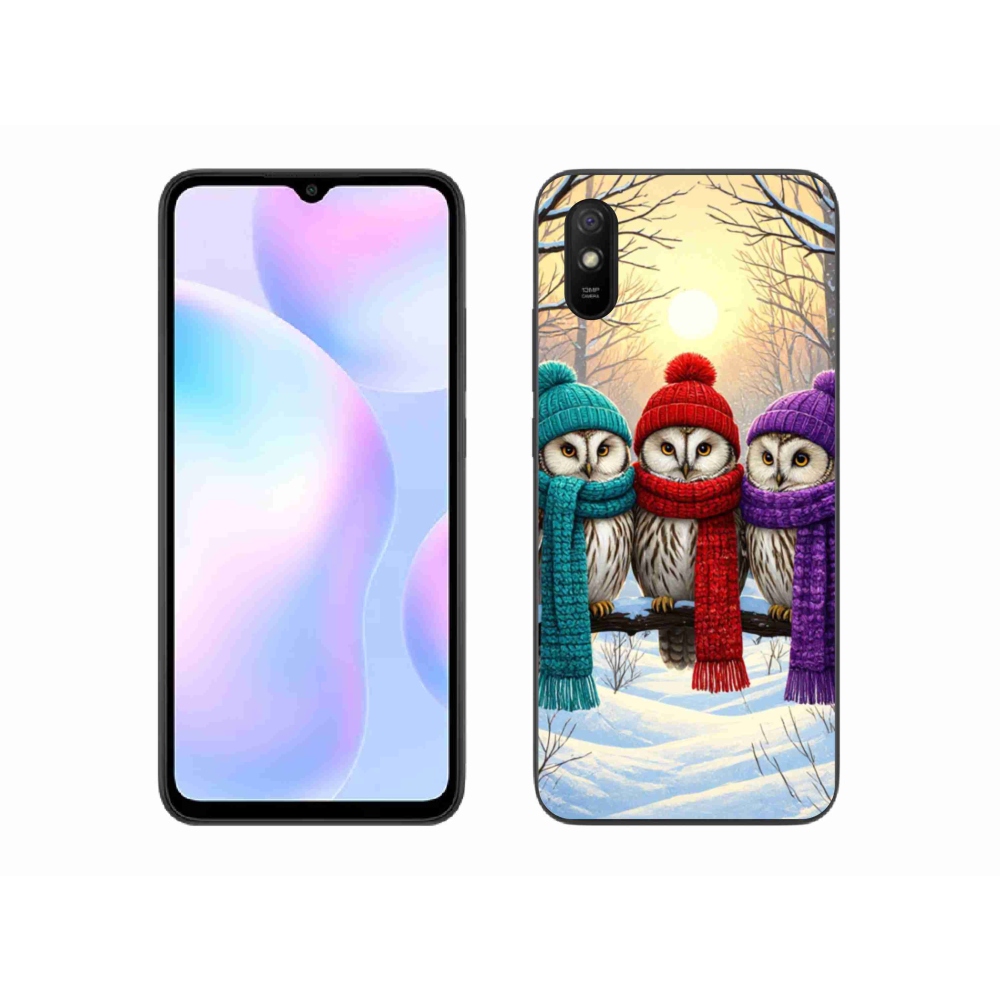 Gél borító mmCase a Xiaomi Redmi 9A számára - bagoly barátok