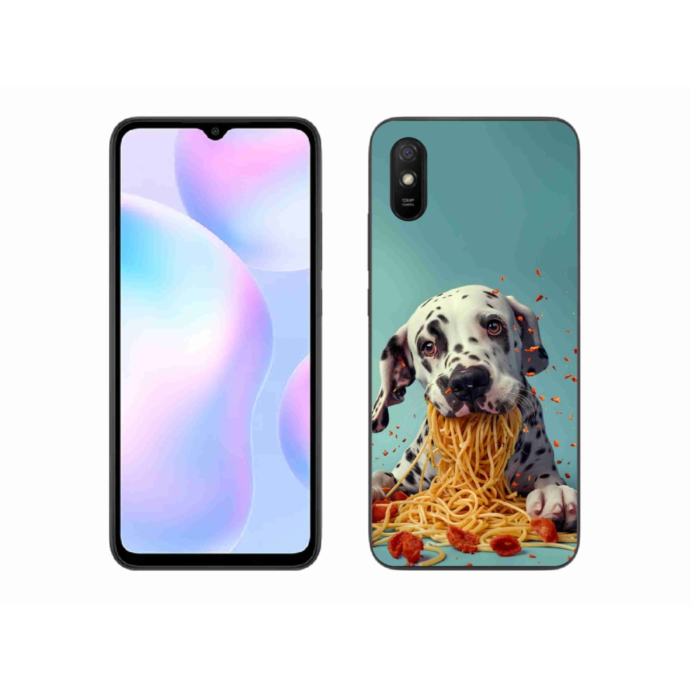 Gél borító mmCase a Xiaomi Redmi 9AT-hoz - Dalmát és spagetti