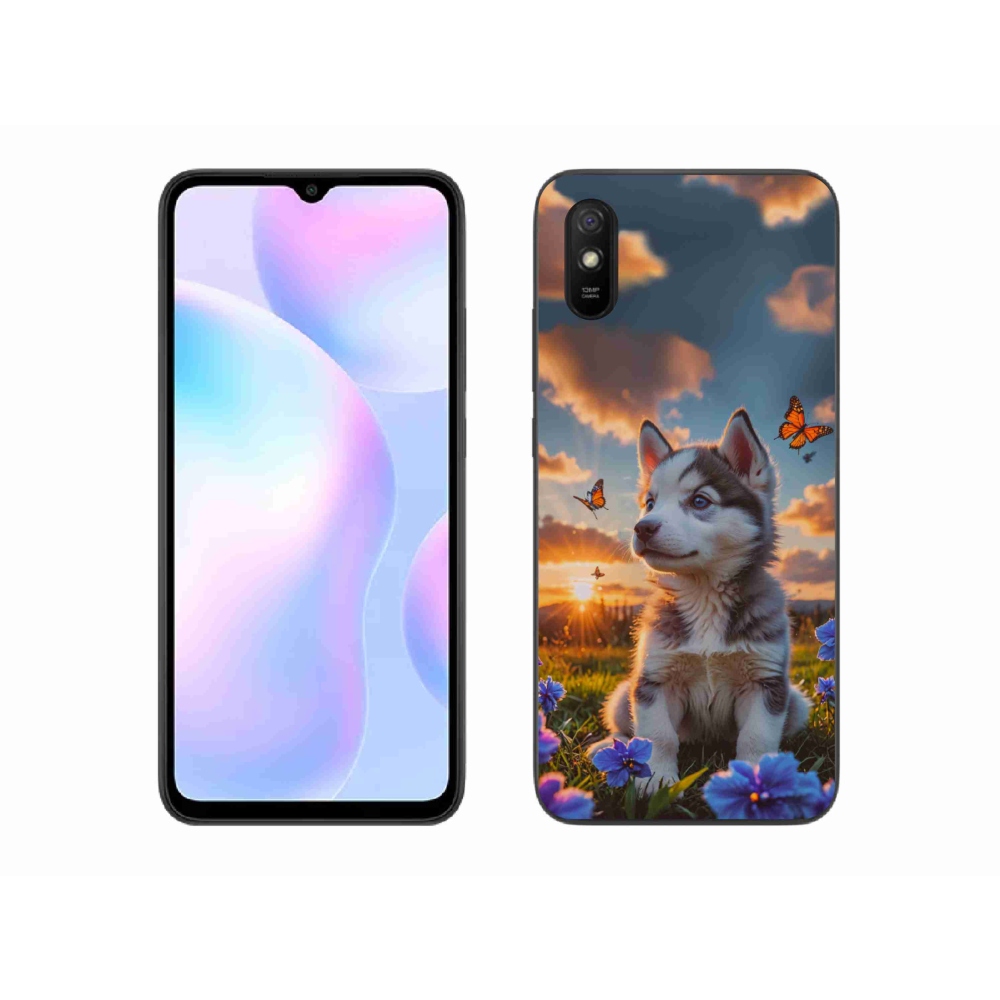 Gél borítás mmCase a Xiaomi Redmi 9AT-hoz - husky a naplementében