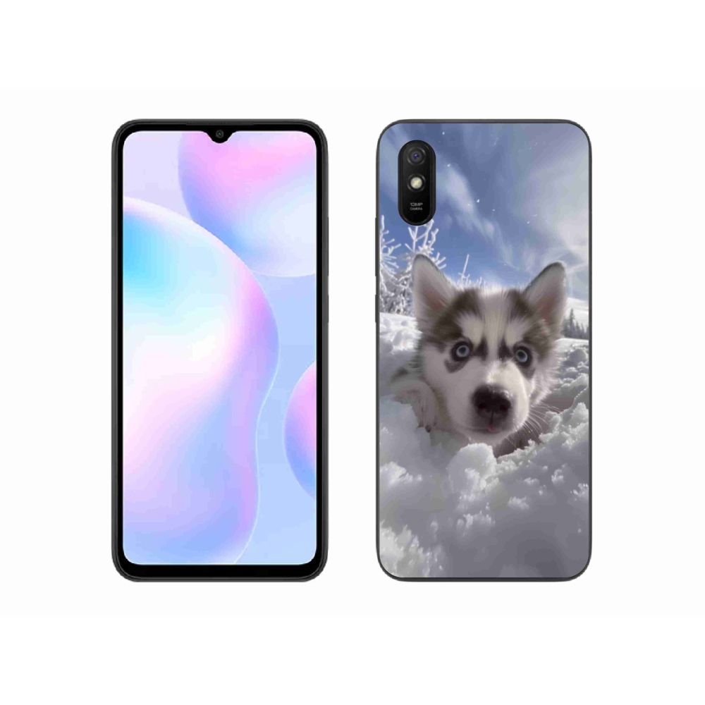 Gél borítás mmCase a Xiaomi Redmi 9AT számára - husky a hóban