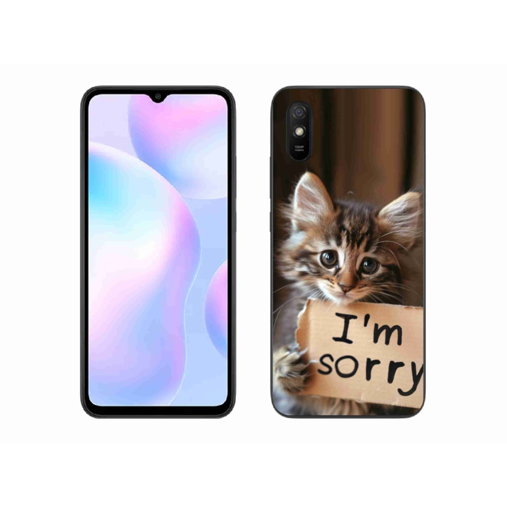 Gél borító mmCase a Xiaomi Redmi 9AT-hoz - macska bocsánatkérése