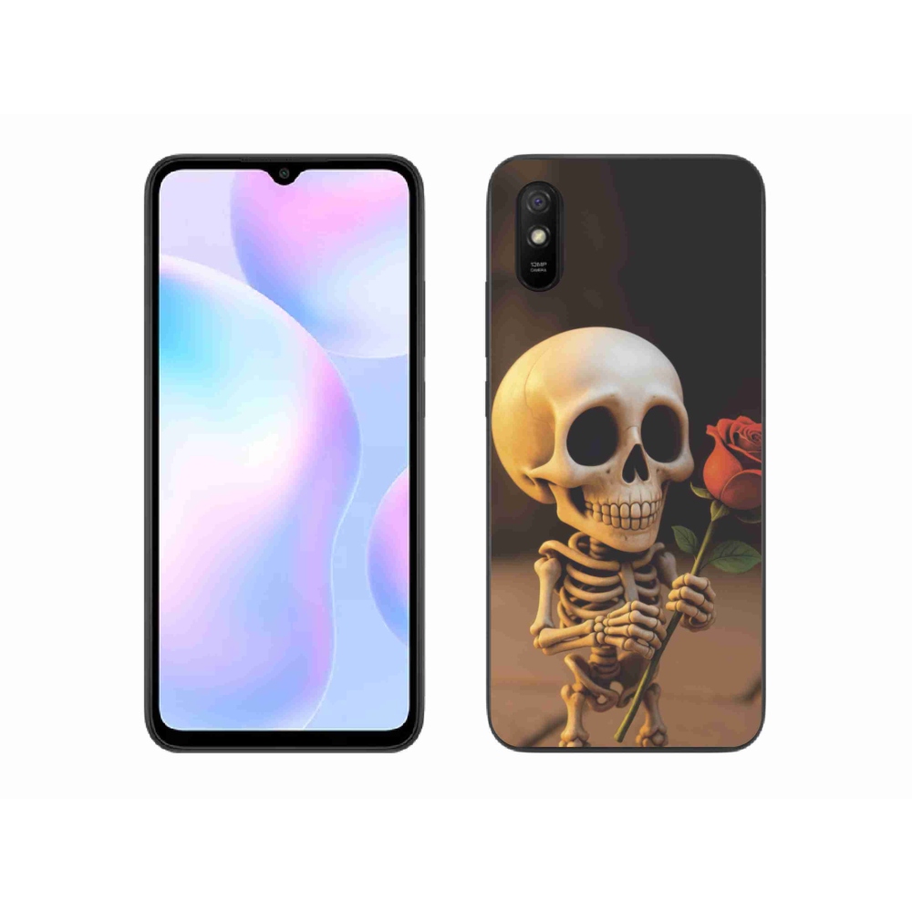 Gél borítás mmCase a Xiaomi Redmi 9AT számára - csontváz rózsával