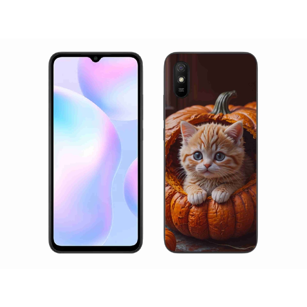 Gél borítás mmCase a Xiaomi Redmi 9AT-hoz - cica és tök 2