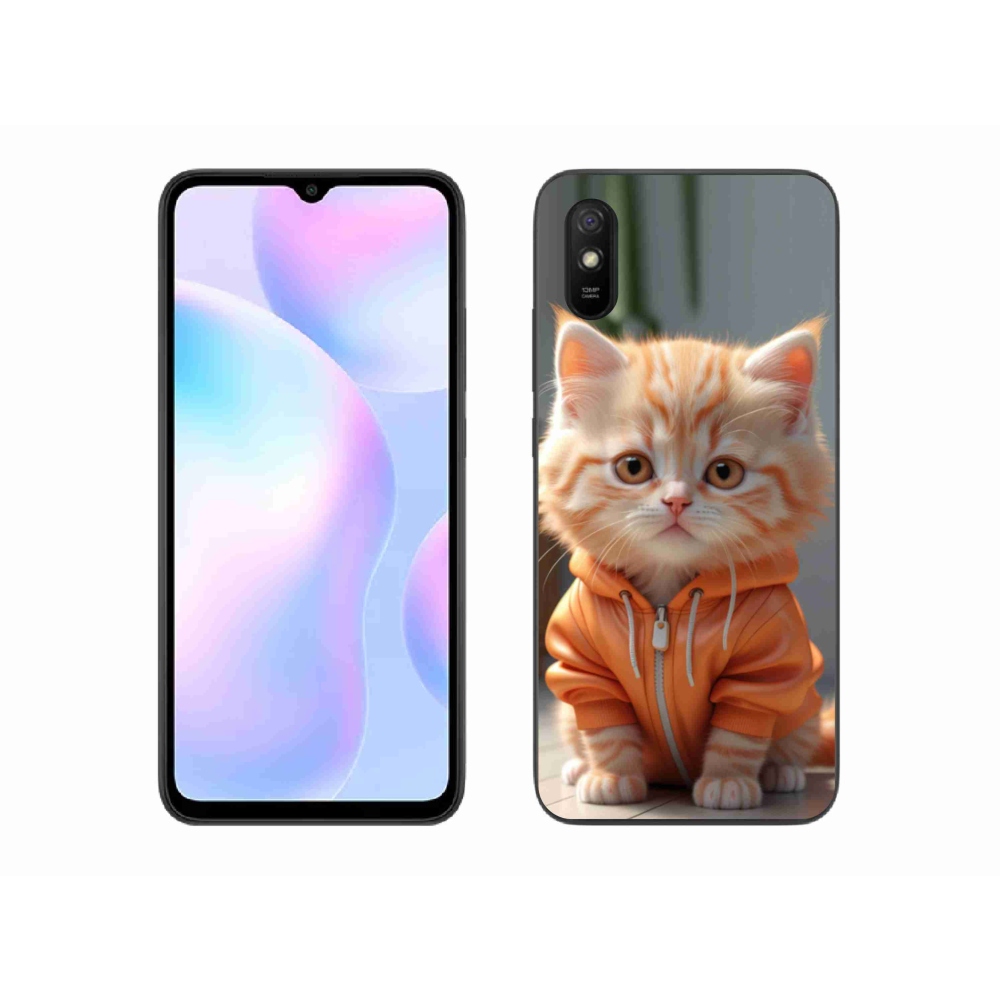 Gél borítás mmCase a Xiaomi Redmi 9AT-hoz - cica egy melegítőben