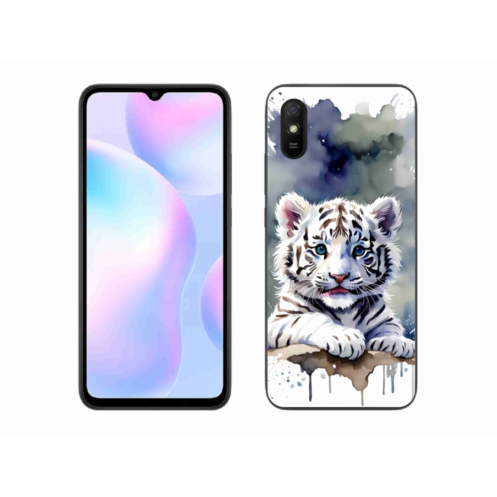 Gél borítás mmCase a Xiaomi Redmi 9AT-hoz - fehér tigriskölyök