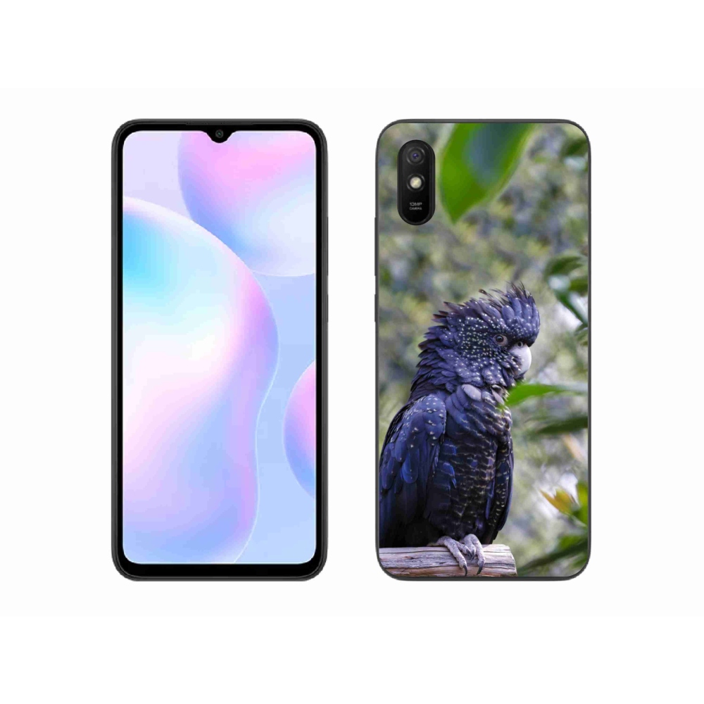 Gél borítás mmCase a Xiaomi Redmi 9AT-hoz - papagáj kakadu fekete