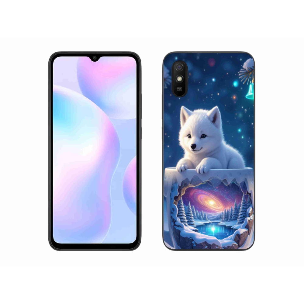 Gél borítás mmCase a Xiaomi Redmi 9AT-hoz - Karácsonyi kölyökkutya