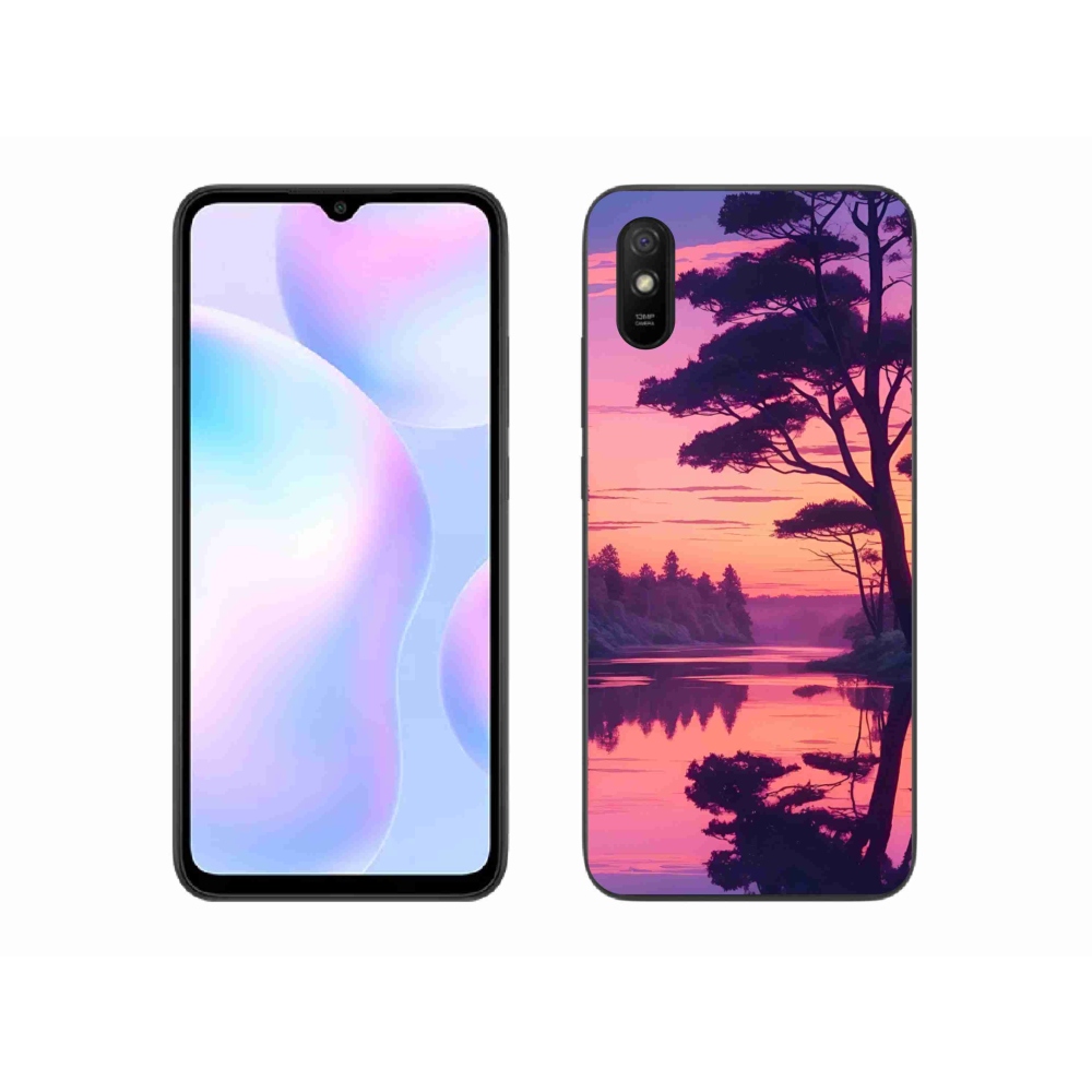 Gél borító mmCase a Xiaomi Redmi 9AT számára - naplemente a tó felett