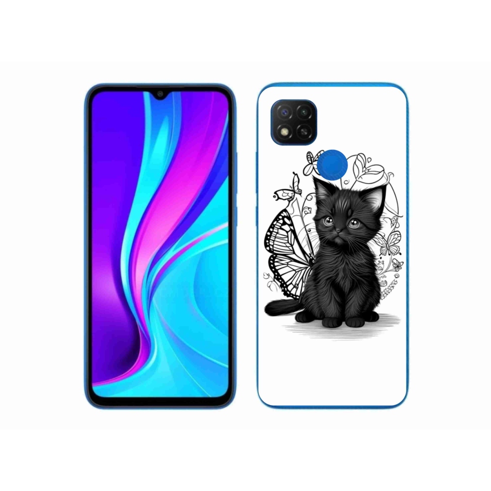 Gél borítás mmCase a Xiaomi Redmi 9C-hez - fekete cica
