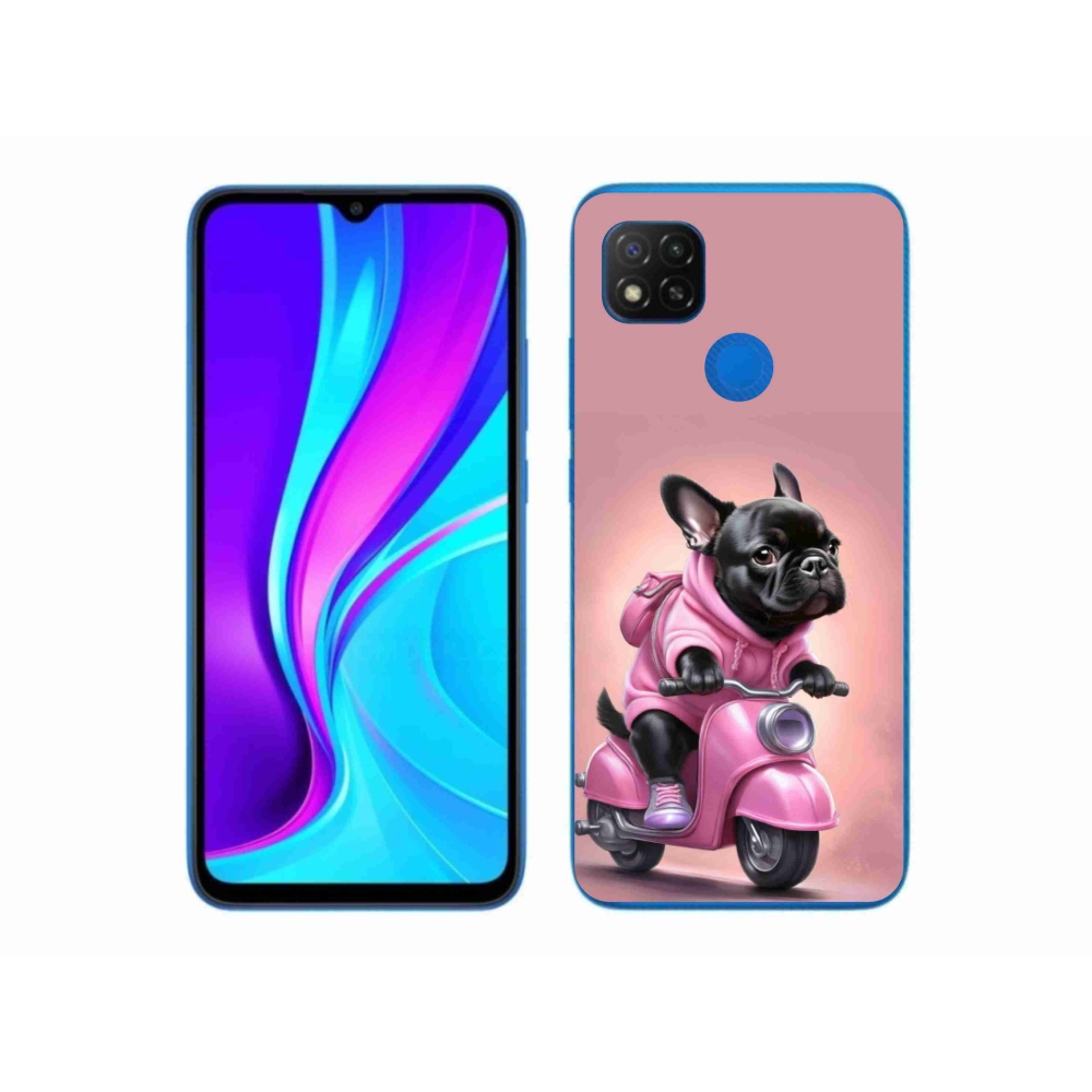 Gél borítás mmCase a Xiaomi Redmi 9C-hez - francia bulldog egy robogón