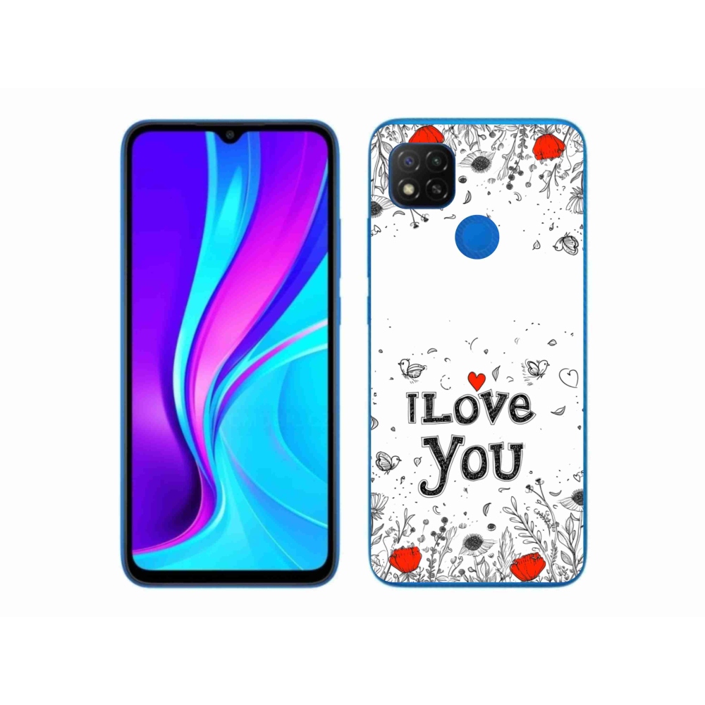 Gél borító mmCase a Xiaomi Redmi 9C-hez - Szeretlek fehér háttérrel