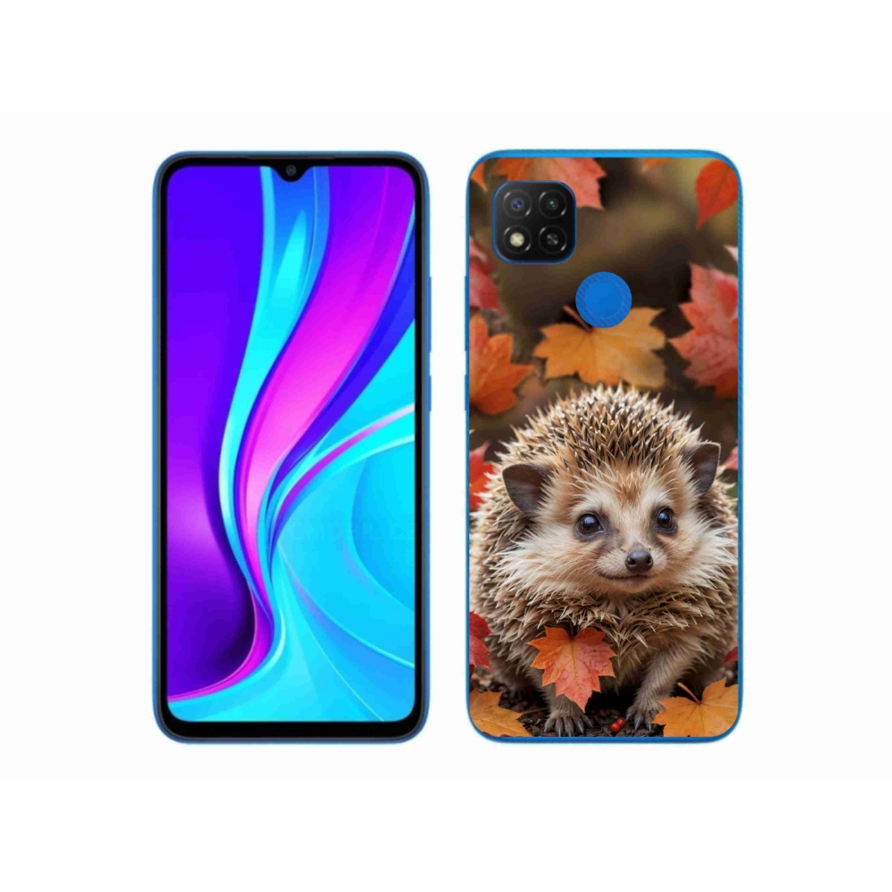 Gél borító mmCase a Xiaomi Redmi 9C-hez - sün a levelekben