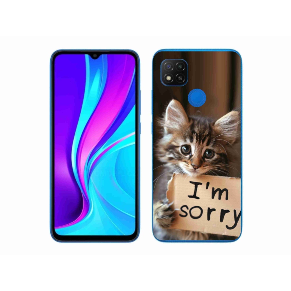 Gél borítás mmCase a Xiaomi Redmi 9C-n - macska bocsánatkérése