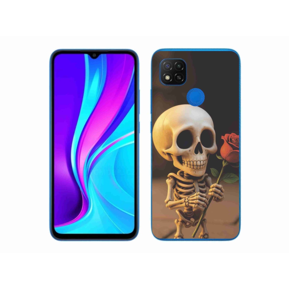 Gél borítás mmCase a Xiaomi Redmi 9C-hez - csontváz rózsával