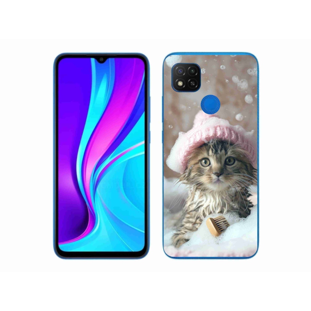 Gél borító mmCase a Xiaomi Redmi 9C-hez - cica és fürdő