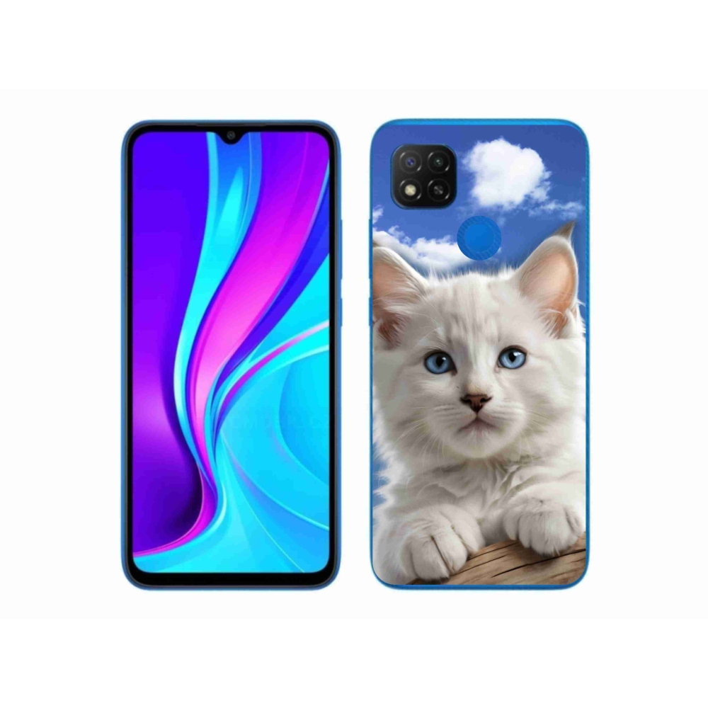 Gél borító mmCase a Xiaomi Redmi 9C-hez - cica és felhők