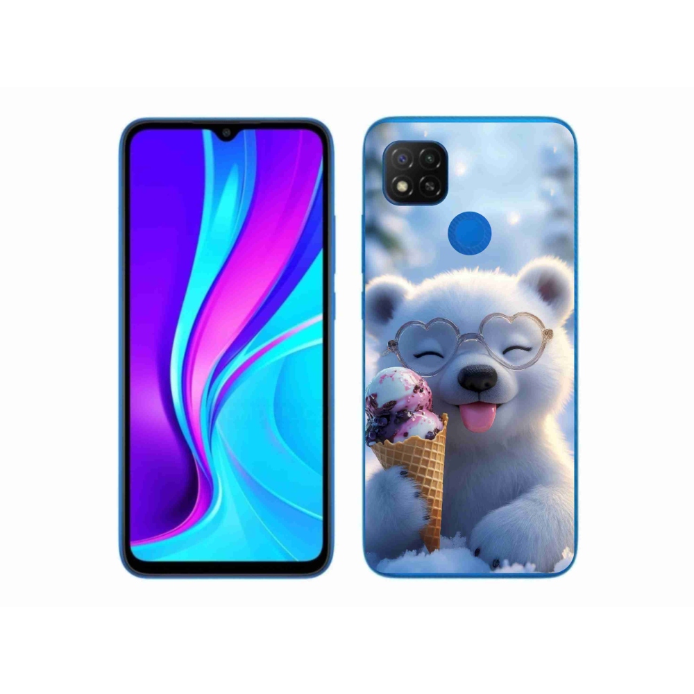 Gél borítás mmCase a Xiaomi Redmi 9C-hez - mackó fagylalttal