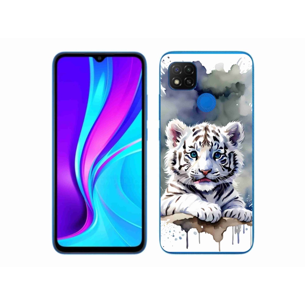 Gél borítás mmCase a Xiaomi Redmi 9C-hez - fehér tigriskölyök