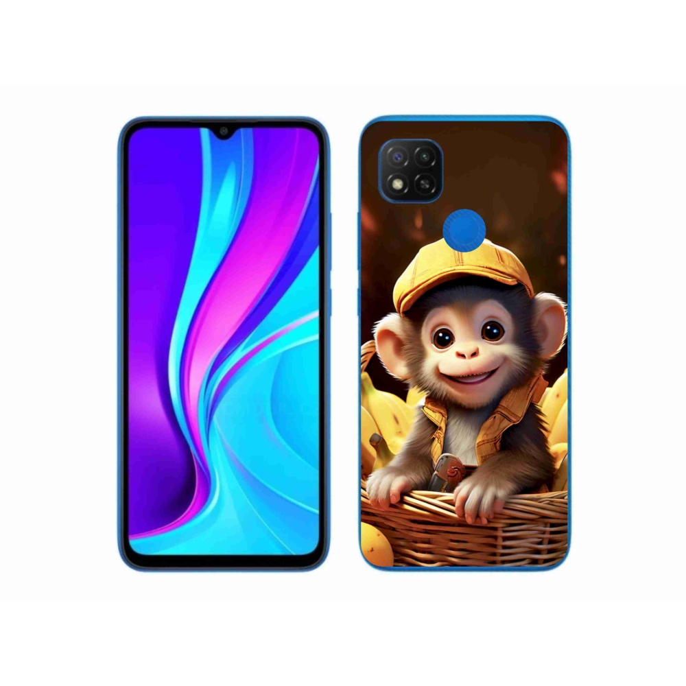 Gél borító mmCase a Xiaomi Redmi 9C-hez - majom a kosárban