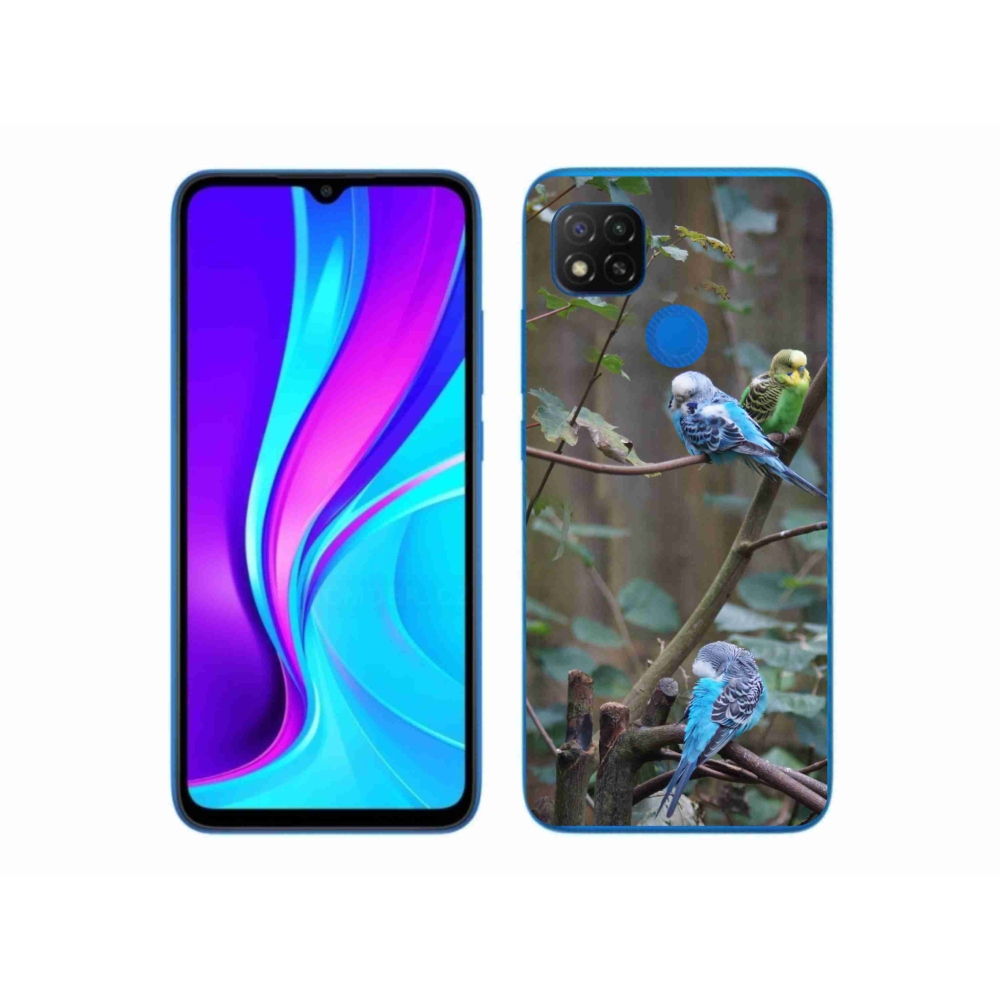 Gél borító mmCase a Xiaomi Redmi 9C-hez - papagájok az ágon