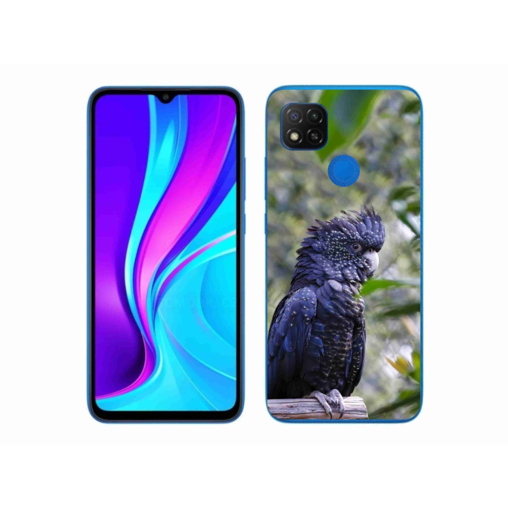 Gél borítás mmCase a Xiaomi Redmi 9C-hez - papagáj kakadu fekete