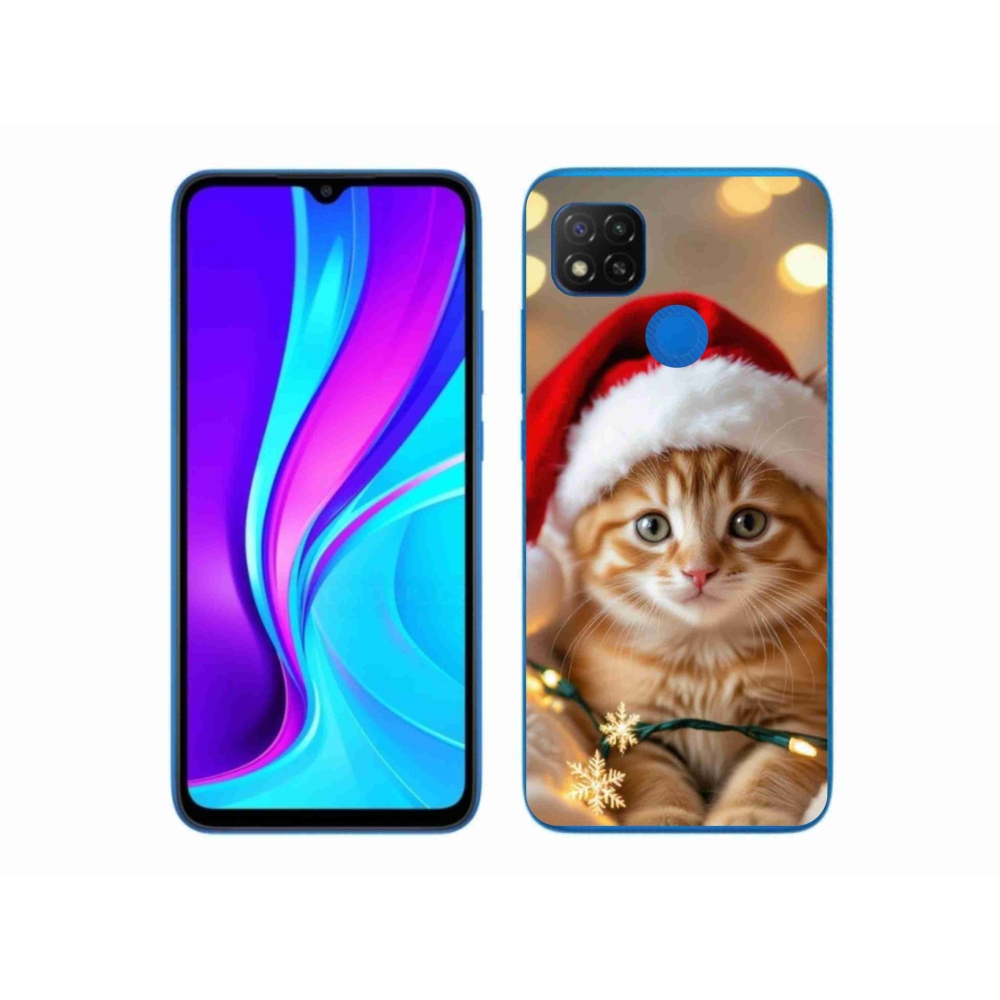 Gél borítás mmCase a Xiaomi Redmi 9C-hez - Karácsonyi cica