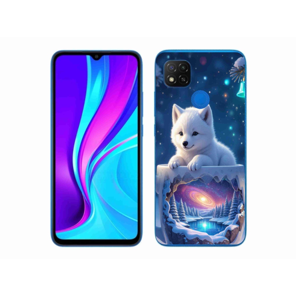 Gél borítás mmCase a Xiaomi Redmi 9C-hez - Karácsonyi kölyökkutya
