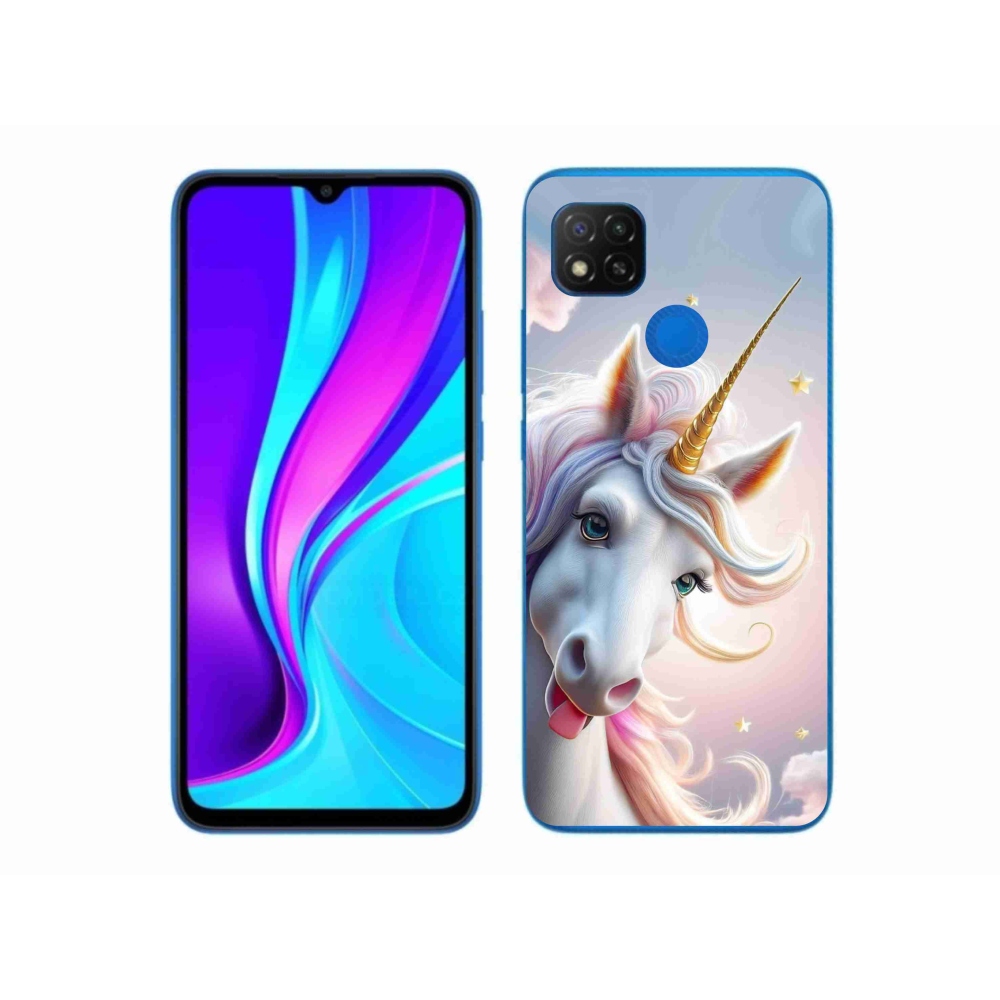 Gél borító mmCase a Xiaomi Redmi 9C-hez - vidám egyszarvú