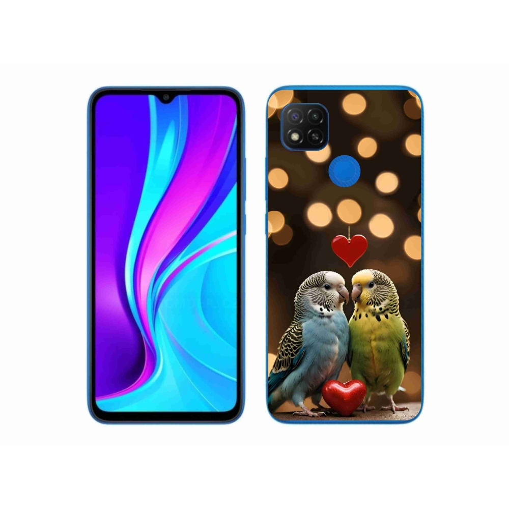 Gél borítás mmCase a Xiaomi Redmi 9C-hez - szerelmes papagájok