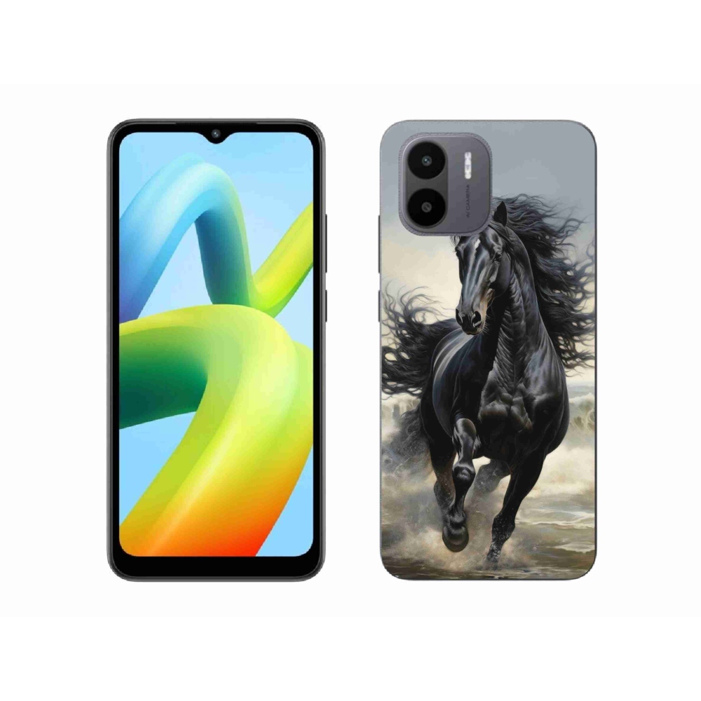 Gél borítás mmCase a Xiaomi Redmi A1 4G - futó fekete ló