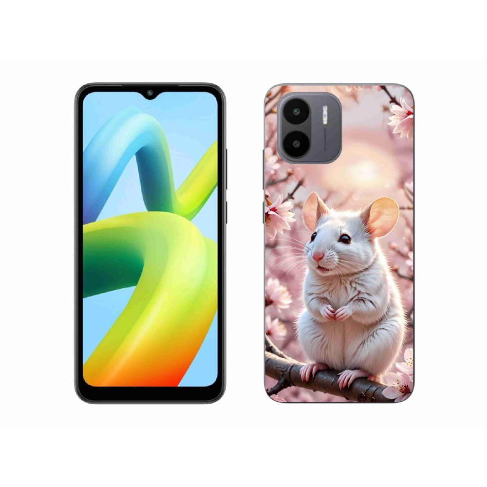 Gél borító mmCase a Xiaomi Redmi A1 4G-hez - fehér egér az ágon