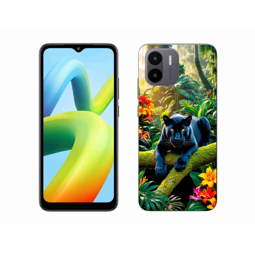 Gél borítás mmCase a Xiaomi Redmi A1 4G-hez - fekete párduc a dzsungelben
