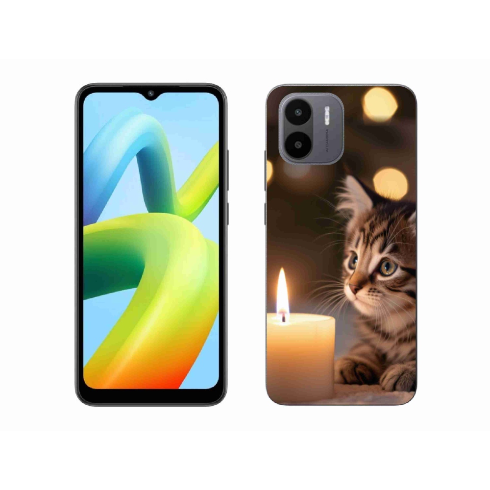 Gél borító mmCase a Xiaomi Redmi A1 4G-hez - cica és gyertya