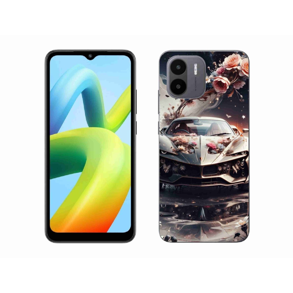Gél borító mmCase a Xiaomi Redmi A1 4G-n - virágos sportkocsi