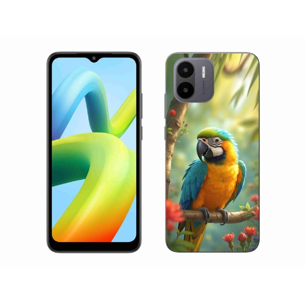 Gél borítás mmCase a Xiaomi Redmi A1 4G-hez - papagáj ara kék és sárga