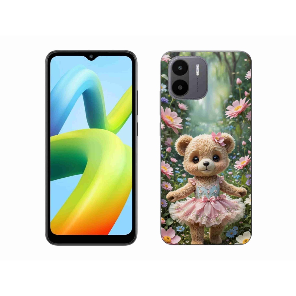 Gél borítás mmCase a Xiaomi Redmi A1 4G-hez - aranyos mackó virágokban