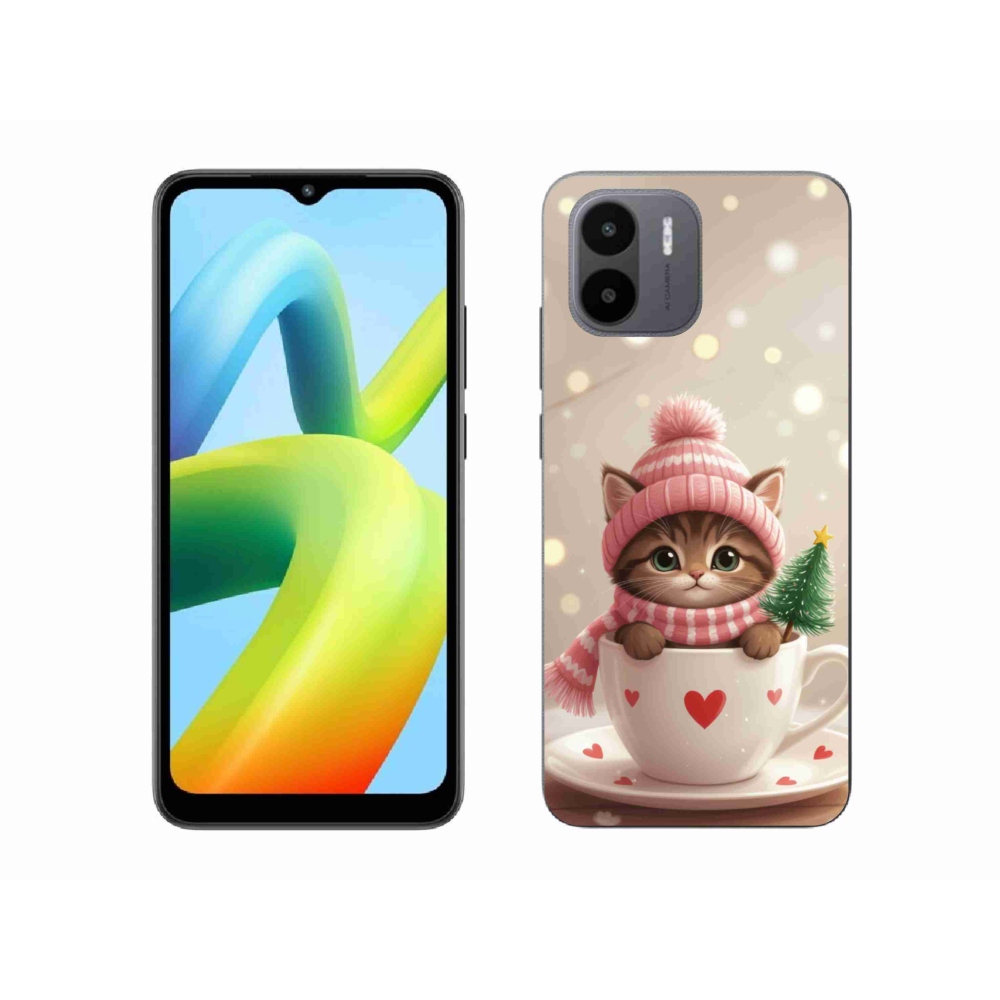 Gél borítás mmCase a Xiaomi Redmi A1 4G-hez - Karácsonyi cica a csészében