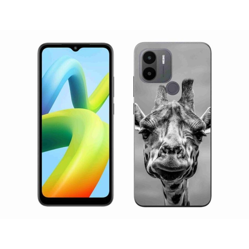 Zselés borítás mmCase a Xiaomi Redmi A1+/A2+ készülékhez - fekete-fehér zsiráf