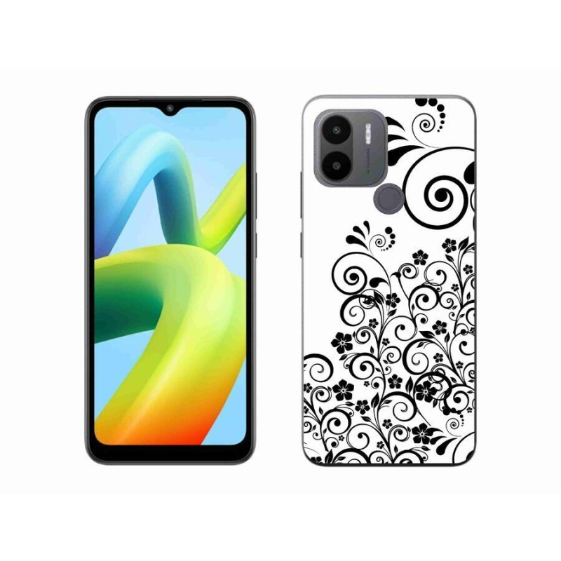 Gél borítás mmCase a Xiaomi Redmi A1+/A2+ készülékhez - fekete és fehér virágminták