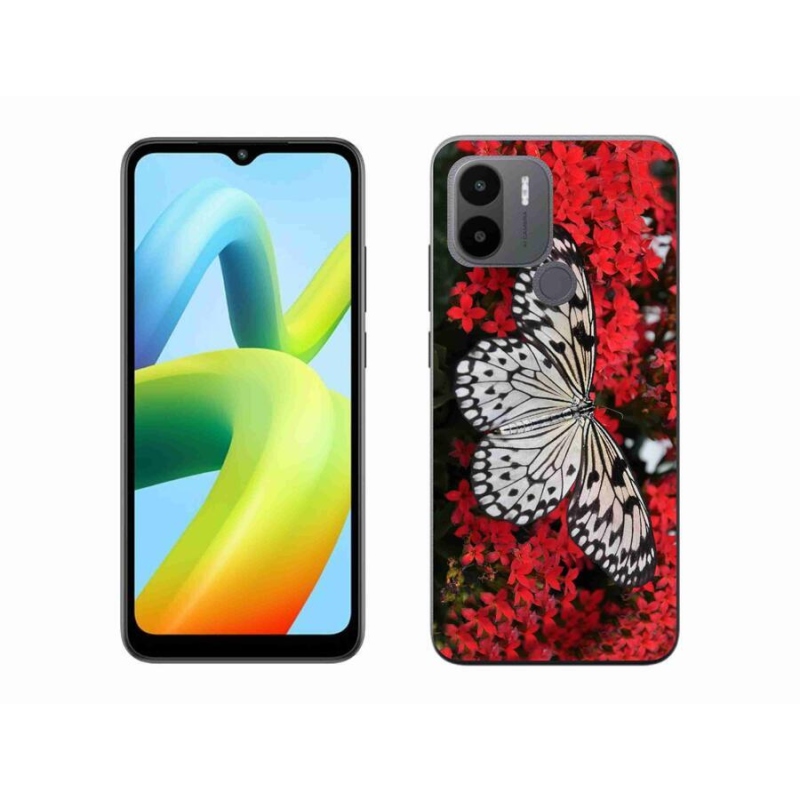 Gél borítás mmCase a Xiaomi Redmi A1+/A2+ készülékhez - fekete és fehér pillangó 1