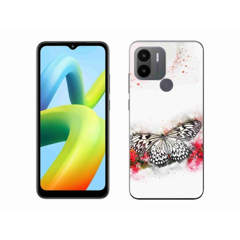 Gél borítás mmCase a Xiaomi Redmi A1+/A2+ készülékhez - fekete-fehér pillangó