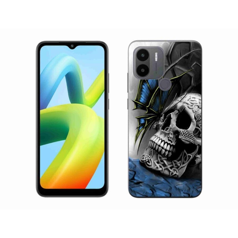 Gél borítás mmCase a Xiaomi Redmi A1+/A2+ készülékhez - pillangó és koponya