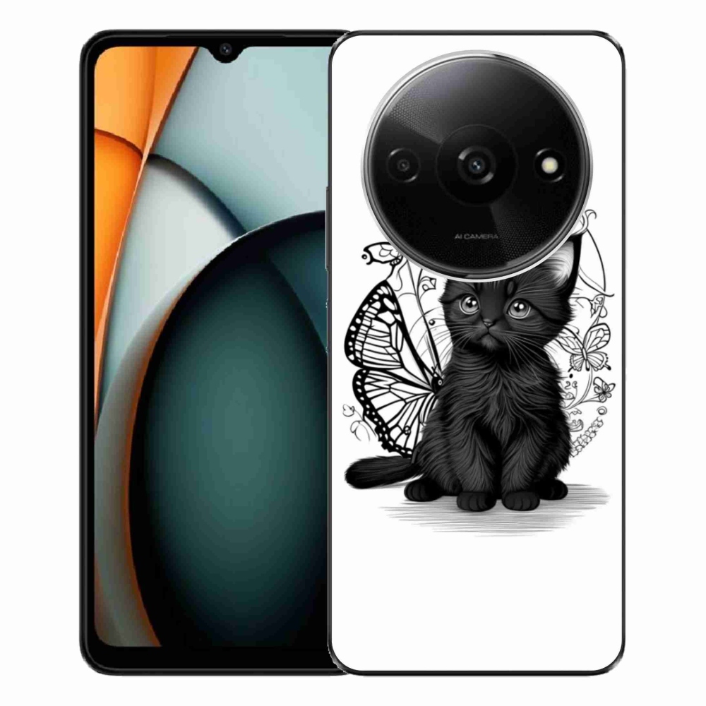 Gél borítás mmCase a Xiaomi Redmi A3-hoz - fekete cica