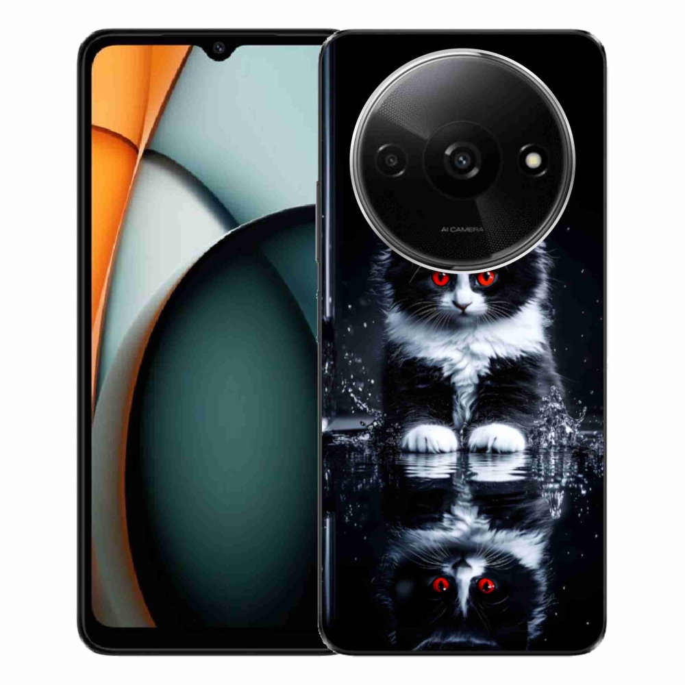 Gél borítás mmCase a Xiaomi Redmi A3-hoz - fekete-fehér cica