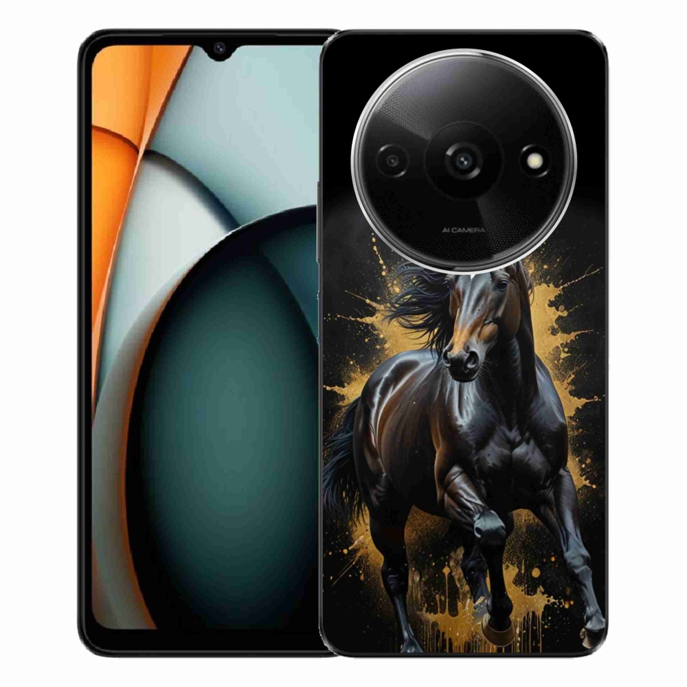 Gél borítás mmCase a Xiaomi Redmi A3-hoz - elegáns fekete ménes