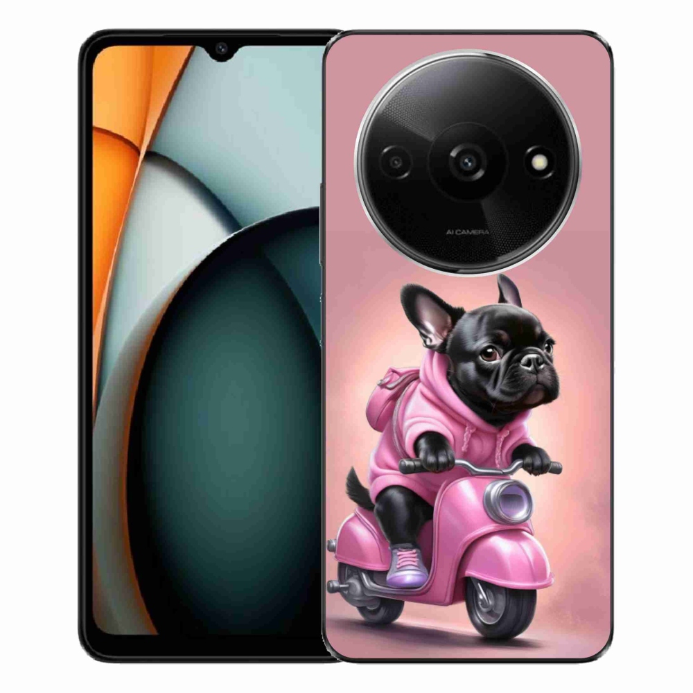 Gél borítás mmCase a Xiaomi Redmi A3-hoz - Francia bulldog egy robogón