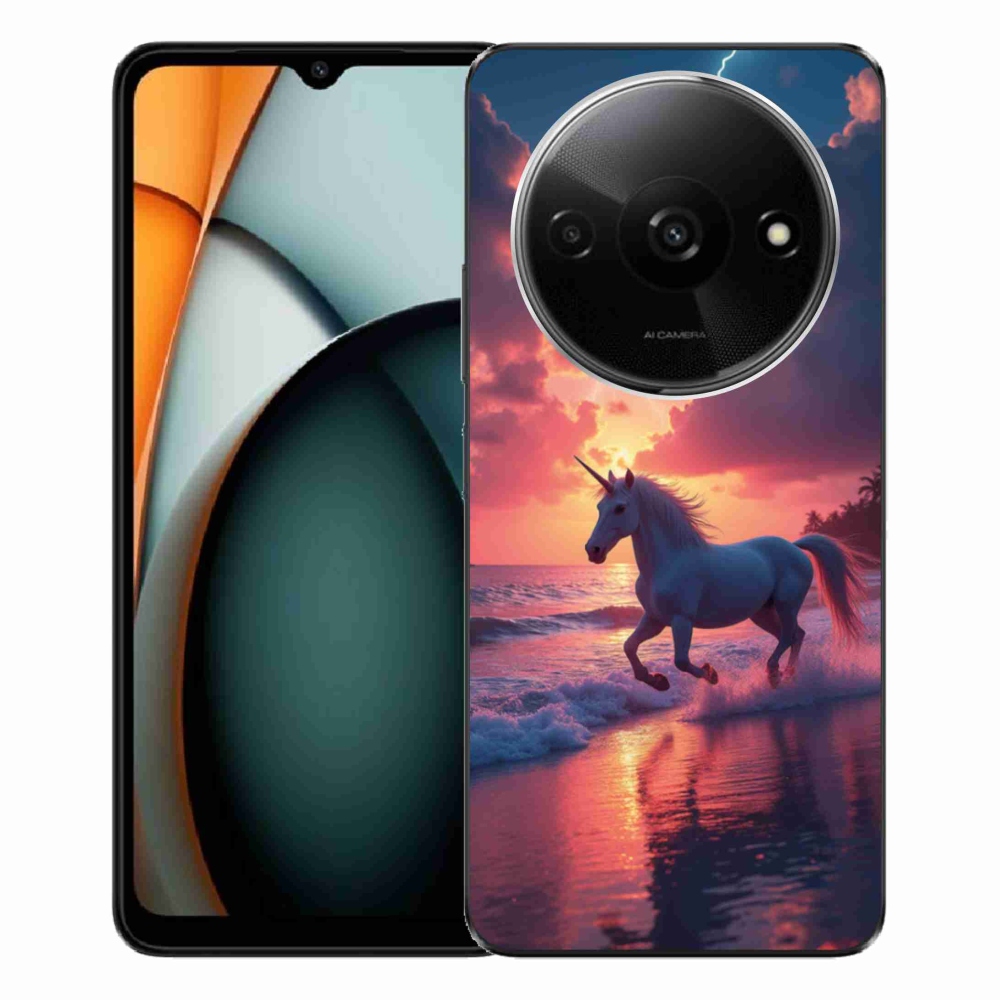Gél borítás mmCase a Xiaomi Redmi A3-hoz - egyszarvú a tengerparton