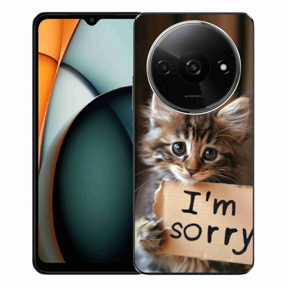 Gél borítás mmCase a Xiaomi Redmi A3-hoz - macska bocsánatkérése